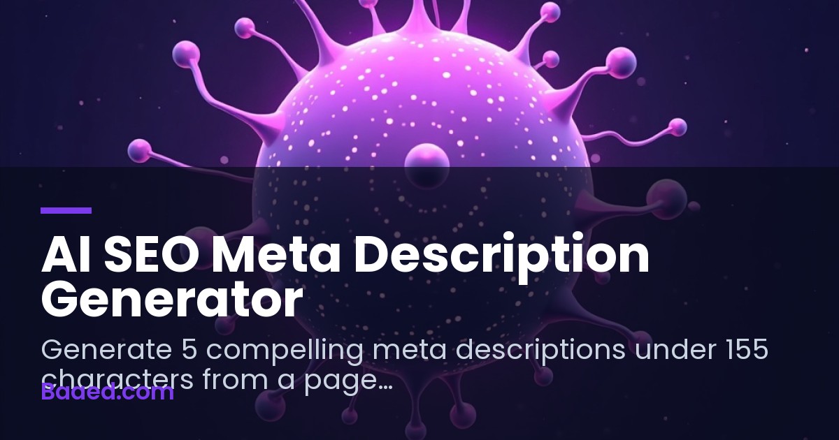 AI Meta Description Generator — Free 5-Variation SEO Tool — Baaed FREE ...