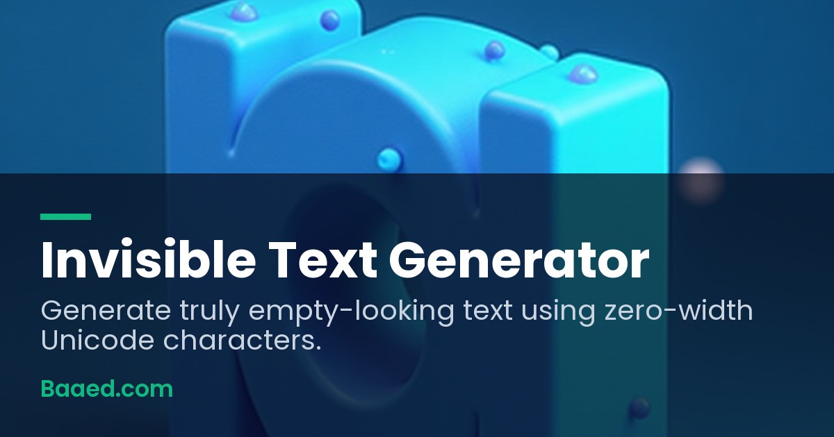 Unicode Invisible Text Free Invisible Text Generator — Zero-Width Blank Text — Baaed FREE SEO ...