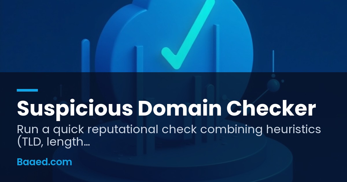 Domain Reputation Checker Suspicious Domain Checker — Free Domain Reputation Heuristic — Baaed ...