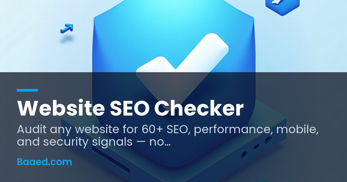 Free Website SEO Checker — Audit Any URL in 30 Seconds — Baaed FREE SEO ...